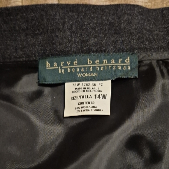 Vintage Elegant Gray Harve Benard Wool Long Skirt Size 14W - Picture 4 of 10